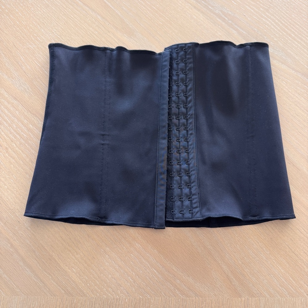 SKIMS Black Waist Trainer with Hook-Front Closure